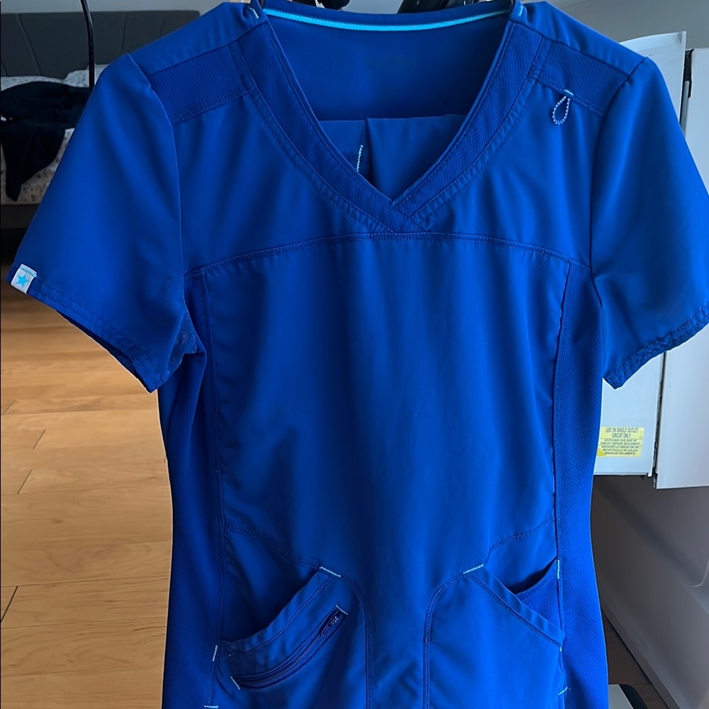 Scrubstar Blue V-Neck Scrub Top XS